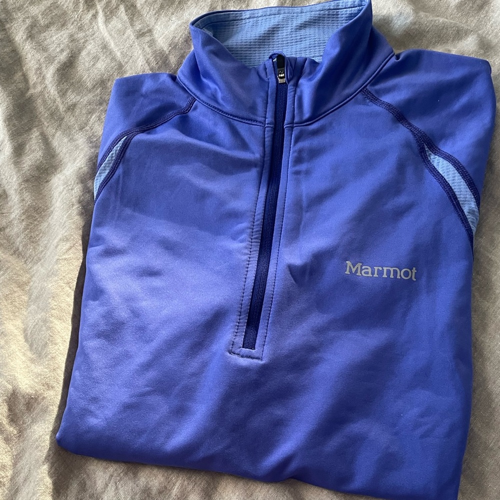 Marmont Blue Quarter Zip with thumb holes